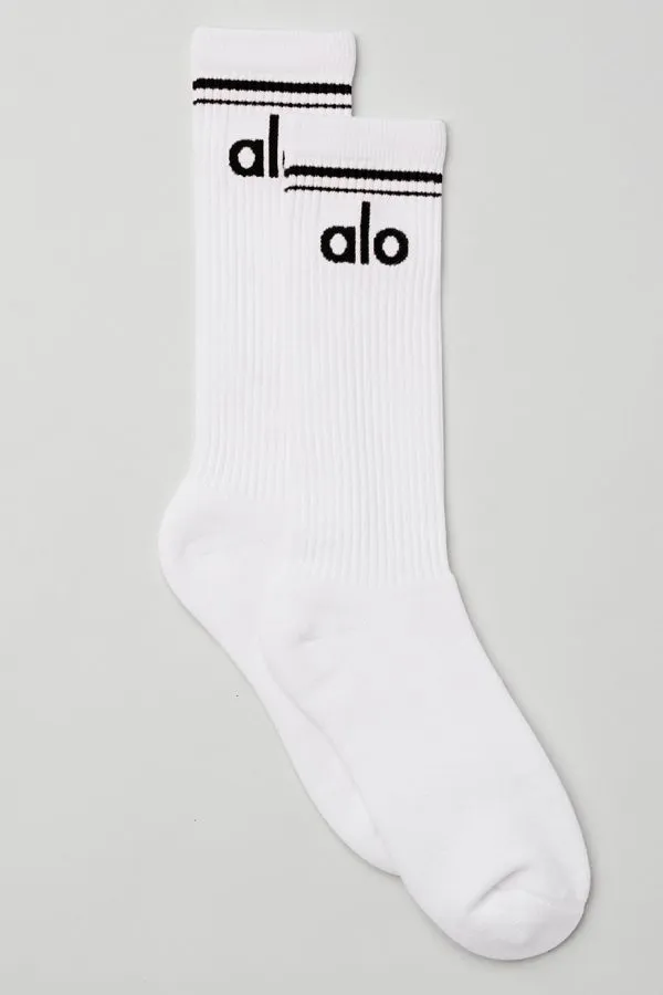 Unisex Throwback-Socken - Weiß/Schwarz