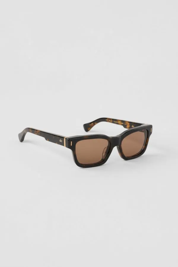 Lunettes de soleil rectangulaires - Écaille