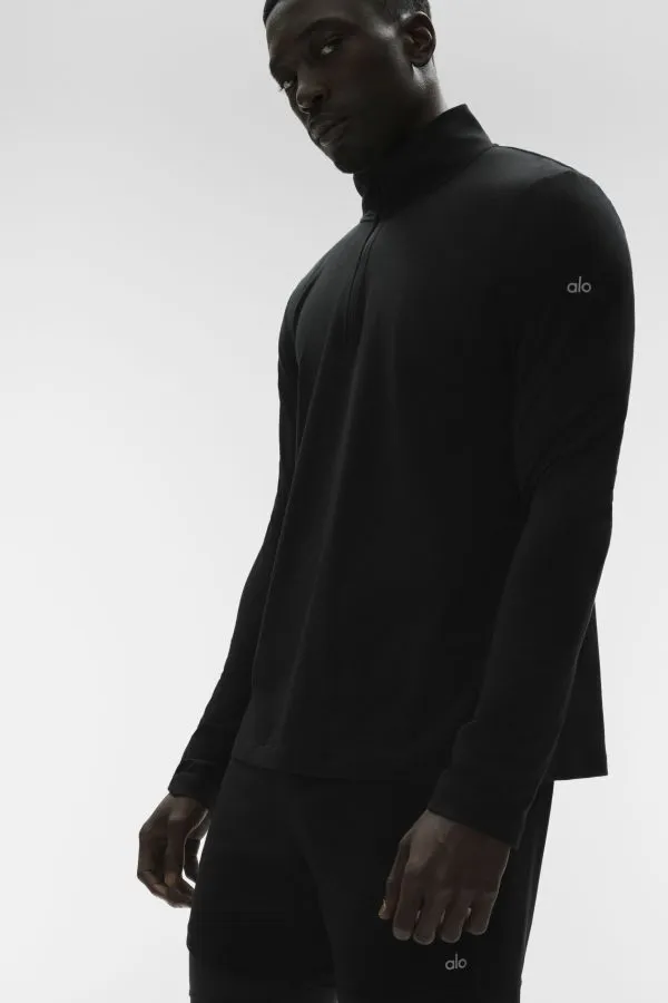 Conquer 1/4-Zip Reform Langarmshirt - Schwarz
