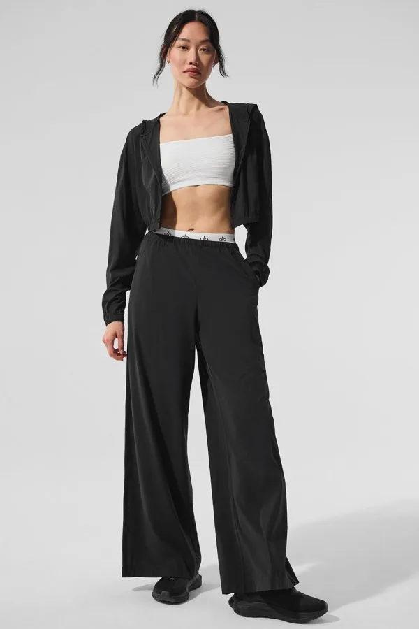 Breezy Hose mit weitem Bein (Lang) - Schwarz