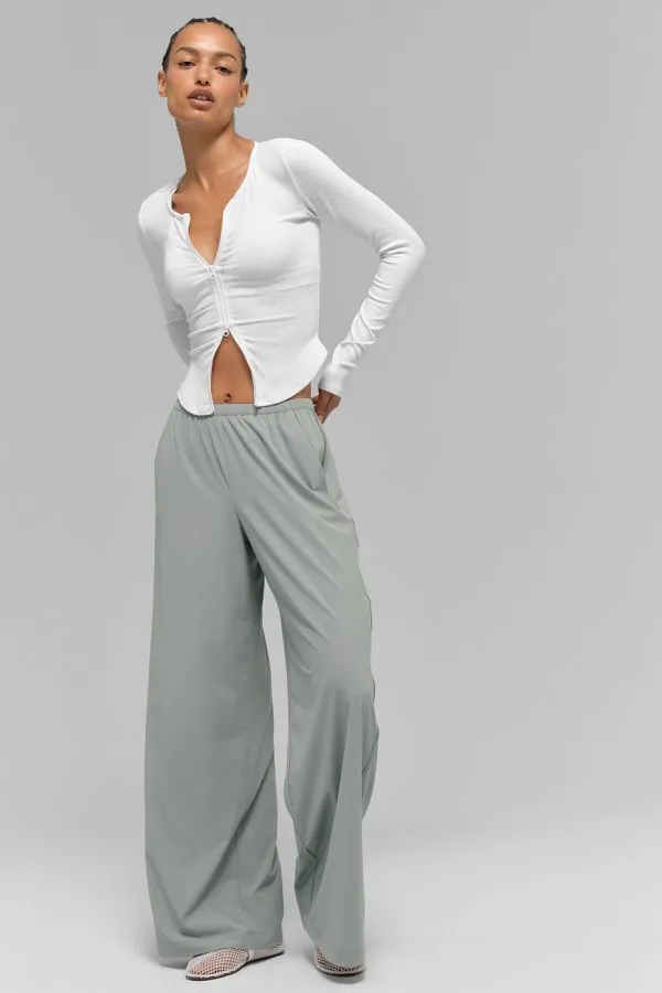 Breezy Hose mit weitem Bein (Lang) - Mondgrau