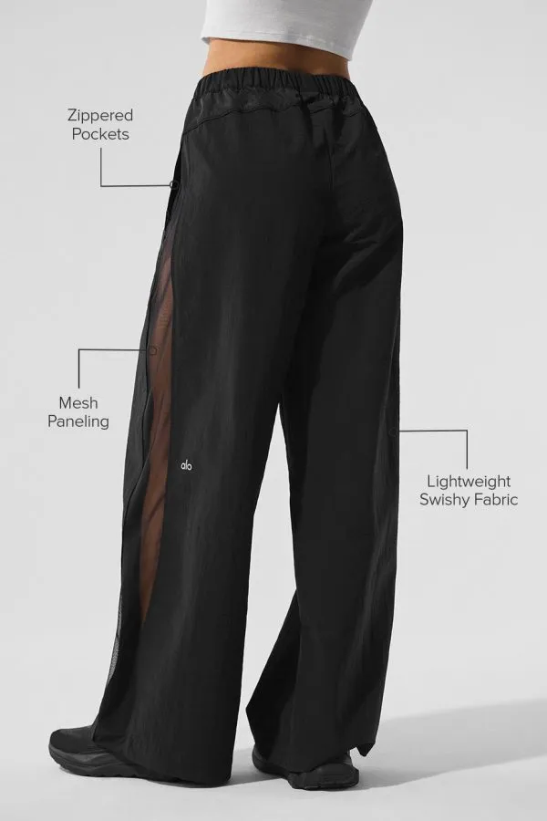 High-Waist Origin Trainingshose mit weitem Bein - Schwarz