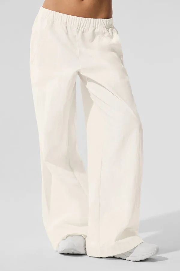 High-Waist Origin Trainingshose mit weitem Bein - Elfenbein
