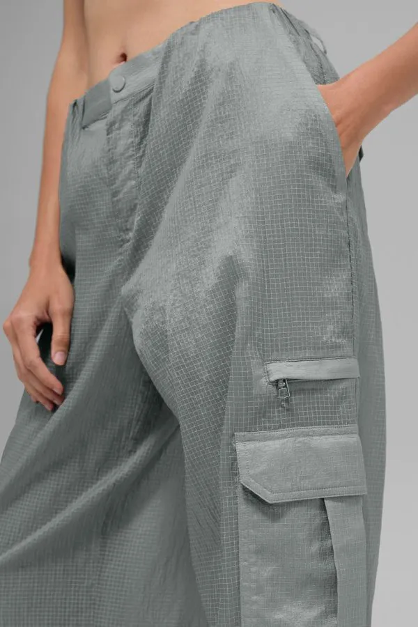 Transparente Game Time Jogginghose mit weitem Bein - Mondgrau
