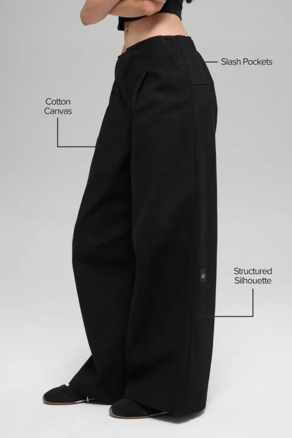 High-Waist Main Character Hose mit weitem Bein - Schwarz
